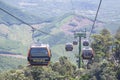 Tourists on cable cars visiting Ba Na Hills