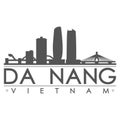 Da Nang Vietnam Skyline Silhouette Design City Vector Art Famous Buildings.