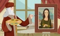 Da vinci painting the mona lisa gioconda Royalty Free Stock Photo