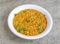 daal mash fried served in plate isolated on grey background top view of pakistani and indian spices food