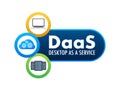 DaaS - Desktop as a Service. Cloud based software. Vector stock illustration.