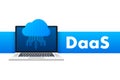 DaaS - Desktop as a Service. Cloud based software. Vector stock illustration. Royalty Free Stock Photo