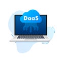 DaaS - Desktop as a Service. Cloud based software. Vector stock illustration. Royalty Free Stock Photo