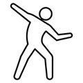 Dab or dabbing dance line art vector icon for apps and websites Royalty Free Stock Photo
