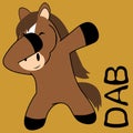 Dab dabbing pose horse kid cartoon