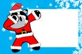 Dab dabbing pose cow kid claus costume cartoon christmas background illustration