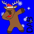 Dab dabbing pose deer red nouse xmas cartoon Royalty Free Stock Photo