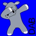 Dab dabbing pose hippo kid cartoon