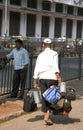 Dabbawala delivery at Churchgate Railway Station Royalty Free Stock Photo