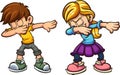 Dabbing cartoon kids Royalty Free Stock Photo