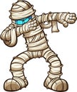 Halloween dabbing cartoon mummy