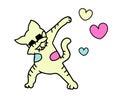 Dabbing Cat. Vector Design. Cat of dab style. Dab dance