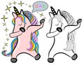 Dabbing unicorn isolated cartoon Royalty Free Stock Photo