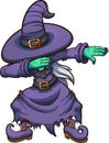 Dabbing cartoon Halloween witch