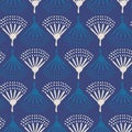 Dabu indigo abstract floral seamless pattern Royalty Free Stock Photo