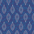 Dabu indigo decorative petals seamless pattern Royalty Free Stock Photo