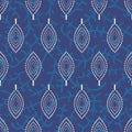 Dabu indigo decorative petals seamless pattern