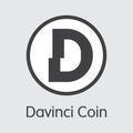 DAC - Davinci Coin. The Icon of Coin or Market Emblem.