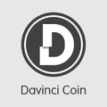 DAC - Davinci Coin. The Logo of Coin or Market Emblem.