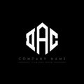 DAC letter logo design with polygon shape. DAC polygon and cube shape logo design. DAC hexagon vector logo template white and Royalty Free Stock Photo