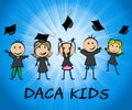 Daca Kids Dreamer Legislation For Us Immigration - 2d Illustration