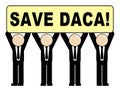 Daca Protest To Save Dreamers Deal Road To Citizenship - 2d Illustration