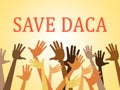 Daca Protest To Save Dreamers Deal Road To Citizenship - 2d Illustration