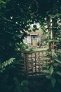 Dacha house with a wicket in forest Royalty Free Stock Photo