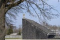 Dachau, Germany - April 2, 2019: Angled view of Jewish Memorial at Concentration Camp. Jewish Memorial at Concentration Camp Royalty Free Stock Photo