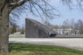 Dachau, Germany - April 2, 2019: Angled view of Jewish Memorial at Concentration Camp. Jewish Memorial at Concentration Camp Royalty Free Stock Photo