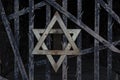 Dachau. Germany. April 2, 2019: Jewish Star of David in Dachau Nazi concentration camp in Germany. Star of David. Monument of Royalty Free Stock Photo