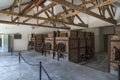 Dachau, Germany - April 2, 2019: Oven crematorium from concentration camp. Dachau oven. The ovens in the crematorium at the Dachau