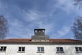 Dachau, Germany : April 2, 2019 - view of the main entrance to Dachau Concentration Camp Memorial Site Royalty Free Stock Photo