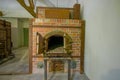 Dachau, Germany - July 30, 2015: Brick ovens inside crematorium building showing gruesome reality of what happened at Royalty Free Stock Photo