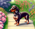 Dachshund Dog, Generative AI Illustration Royalty Free Stock Photo