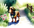 Dachshund Dog, Generative AI Illustration Royalty Free Stock Photo