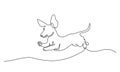 Dachshund dog running silhouette. One line drawing Royalty Free Stock Photo