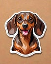 dachshund dog sticker decal face portrait