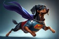 Dachshund Dog super hero superdog illustration generative ai Royalty Free Stock Photo