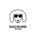 Dachshund head dog logo