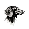 Minimalist Dachshund Head Sketch Illustration With Clean Black Lines