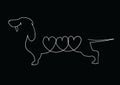 Dachshund. illustration drawn freehand. Royalty Free Stock Photo