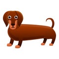 Dachshund pet icon, cartoon style Royalty Free Stock Photo