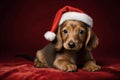 dachshund with santa hat Royalty Free Stock Photo