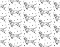 Dachshund seamless vector pattern