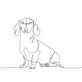 Dachshund short-haired, Teckel, dog breed, companion dog, hunting dog one line art. Continuous line drawing of friend