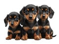 Group of Daschund puppies