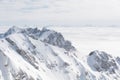 Dachstein Mountains above the fog - austria Royalty Free Stock Photo