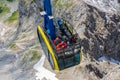 Cable car approaching the Austrian Dachstein glacier mountain stattion