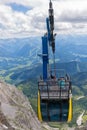 Cable car approaching the Austrian Dachstein glacier mountain station